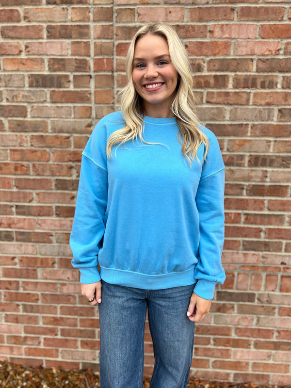 PIGMENT DYED CREWNECK SWEATSHIRT- 4 COLORS