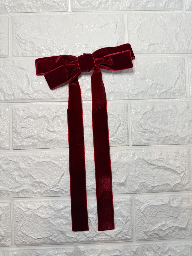 DOUBLE VELVET BOW- 2 COLORS