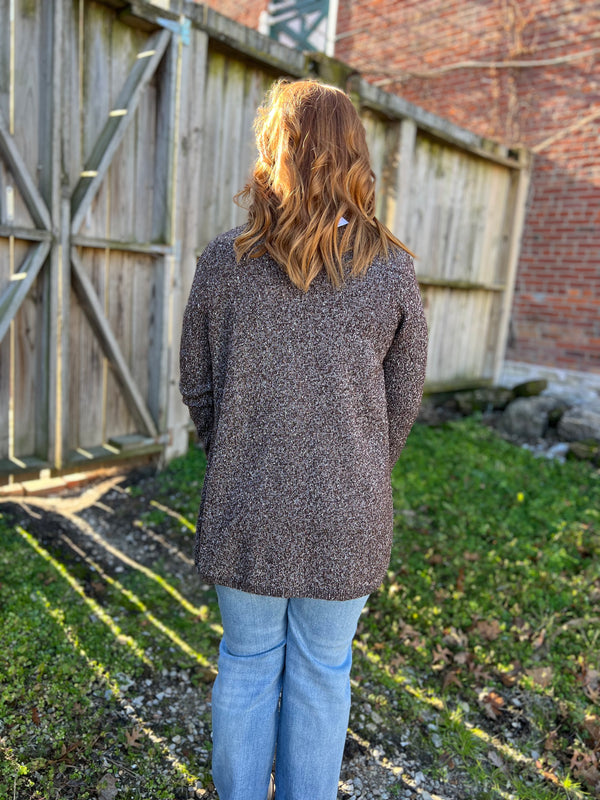 MARBLED CHOCOLATE CARDIGAN