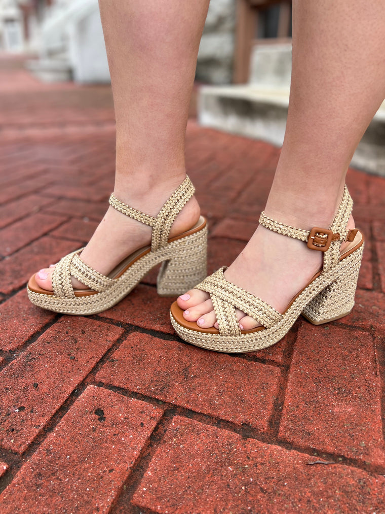 YARA RAFFIA HEEL