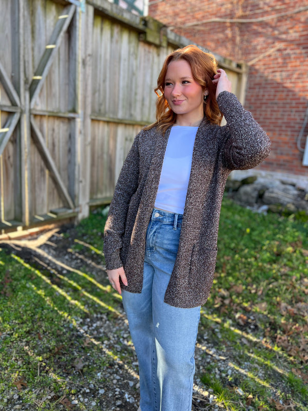 MARBLED CHOCOLATE CARDIGAN