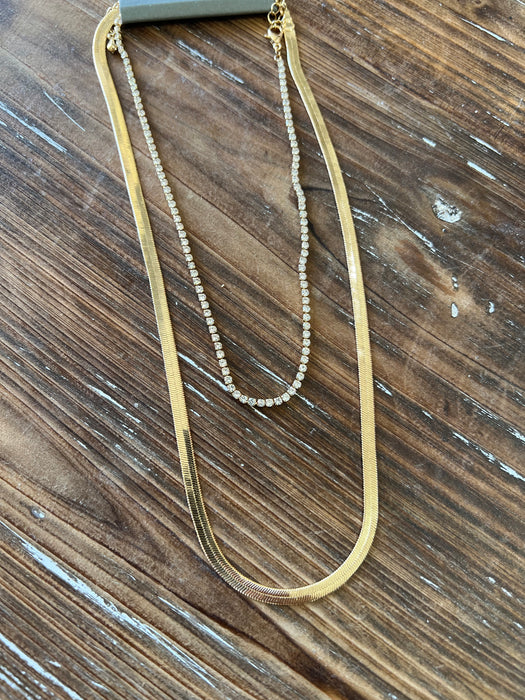 SHINE AND SOLID LAYERED NECKLACE