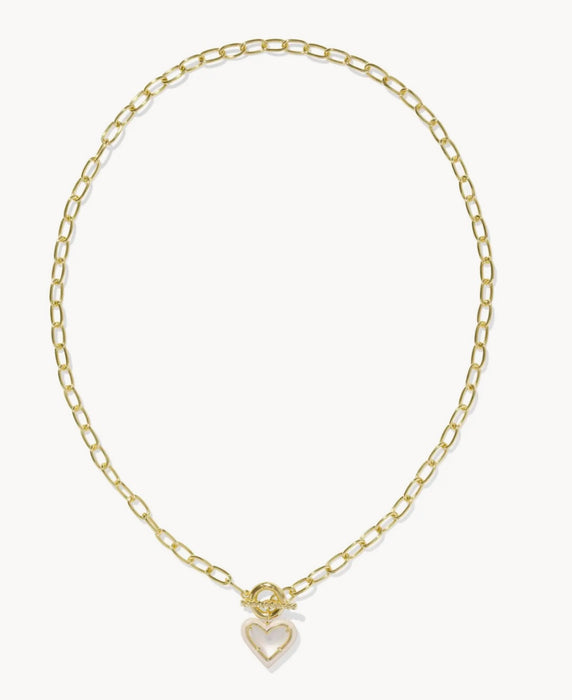 KENDRA SCOTT: ARI HEART ENAMEL FRAME CHAIN NECKLACE