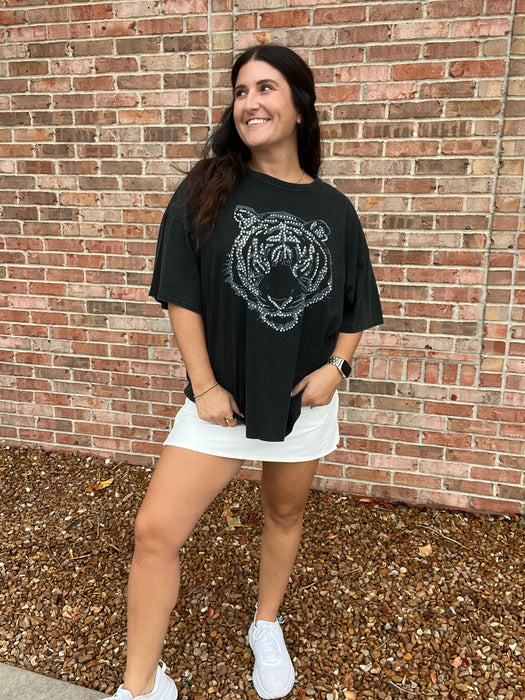 FANCY TIGER HEAD GRAPHIC TEE- 2 COLORS