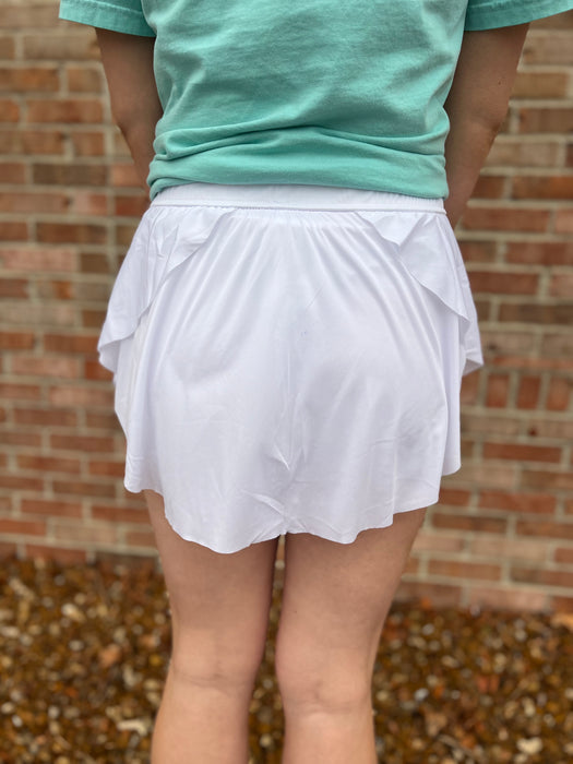 RUFFLE HEM TENNIS SKIRT- 4 COLORS