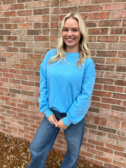 PIGMENT DYED CREWNECK SWEATSHIRT- 4 COLORS