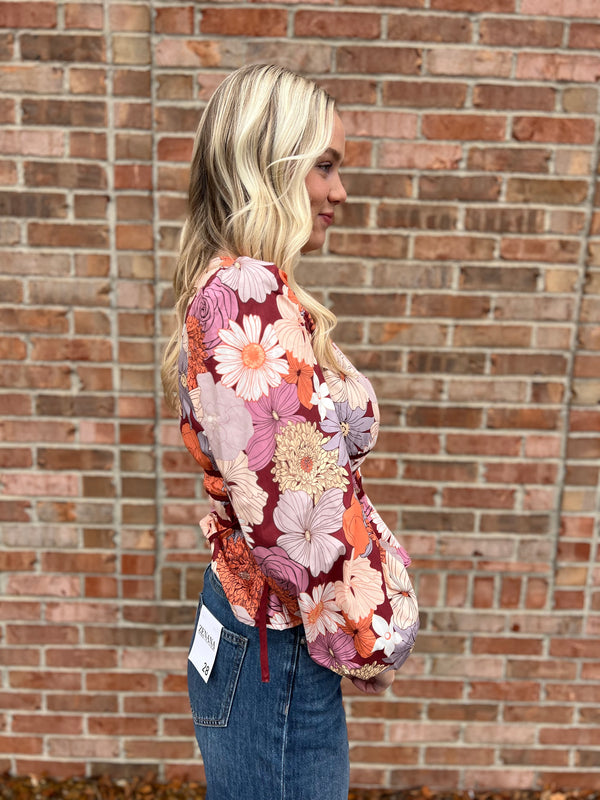 SHOUT IT OUT FLORAL TOP- 2 COLORS