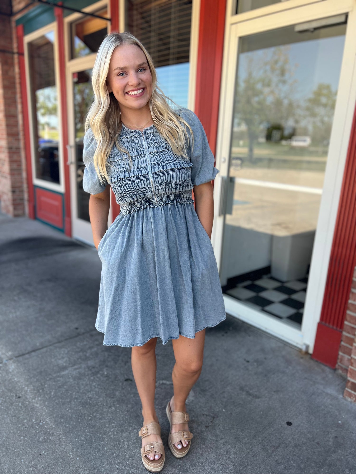 ZIP IT UP DENIM DRESS