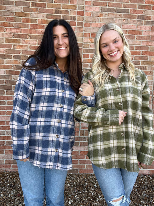 FALL FLANNEL PLAID TOP- 2 COLORS