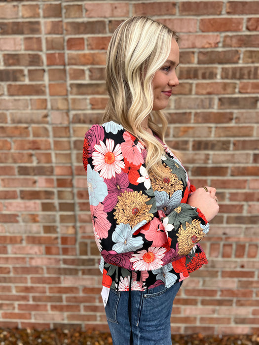 SHOUT IT OUT FLORAL TOP- 2 COLORS