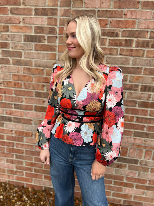 SHOUT IT OUT FLORAL TOP- 2 COLORS