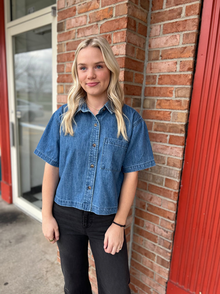 DENIM BUTTON UP SHIRT