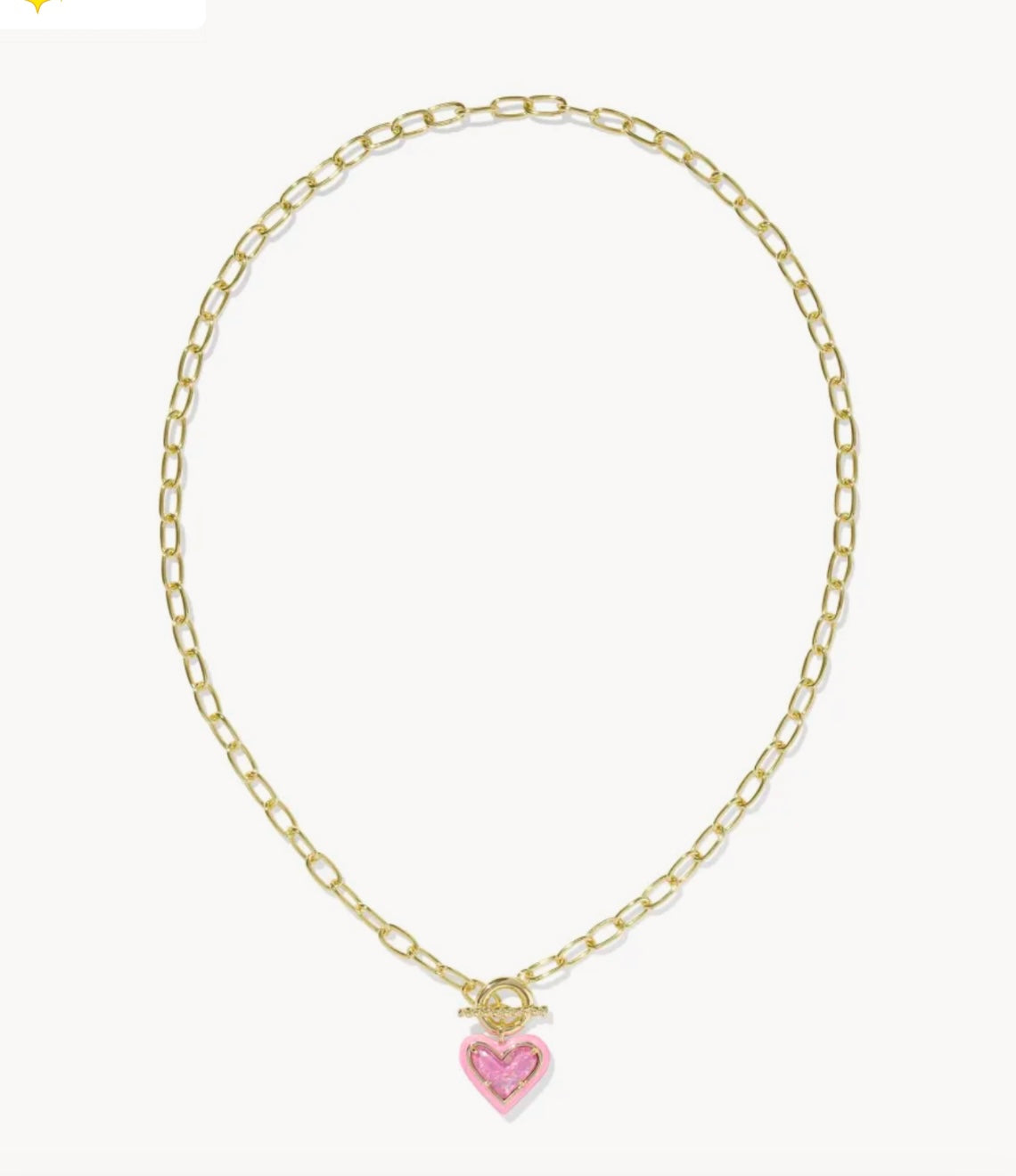 KENDRA SCOTT: ARI HEART ENAMEL FRAME CHAIN NECKLACE