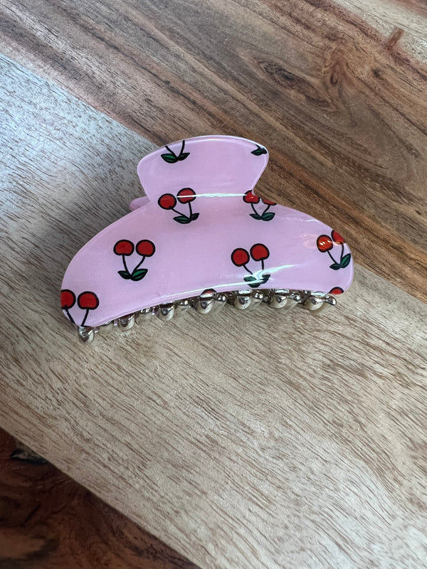 PINK CHERRIES CLAW CLIP