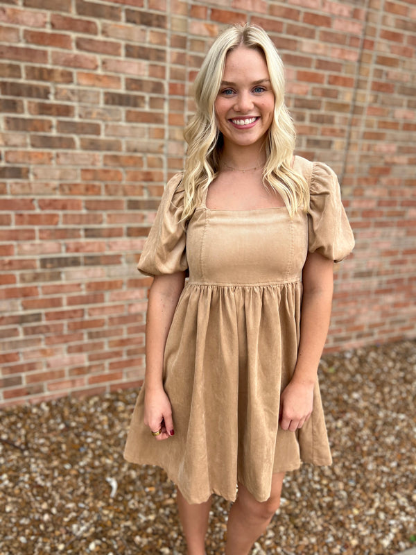 CORDUROY BABYDOLL DRESS- 2 COLORS