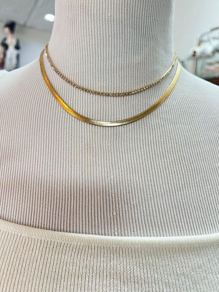 SHINE AND SOLID LAYERED NECKLACE