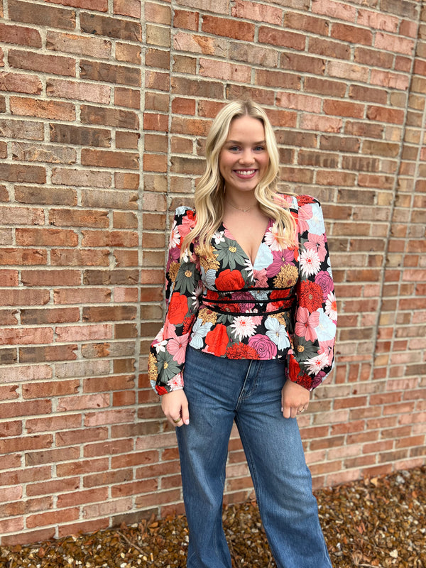 SHOUT IT OUT FLORAL TOP- 2 COLORS