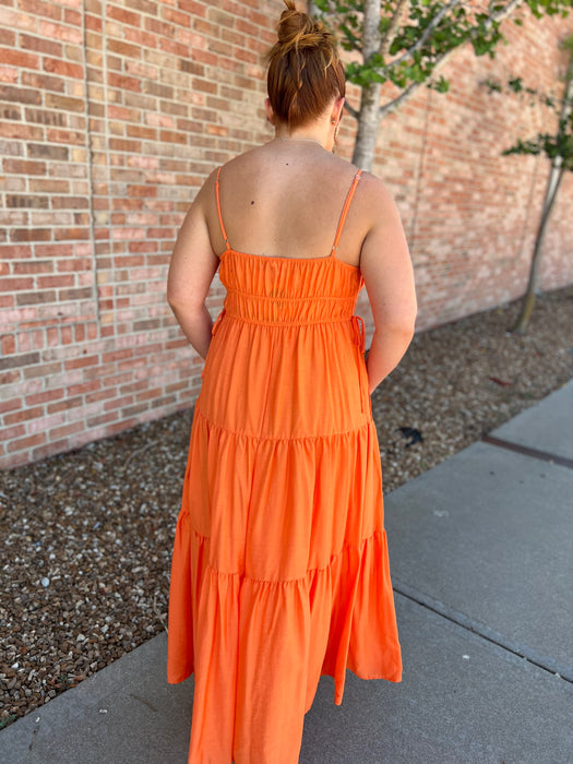 ORANGE YOU GLAD MIDI DRESS