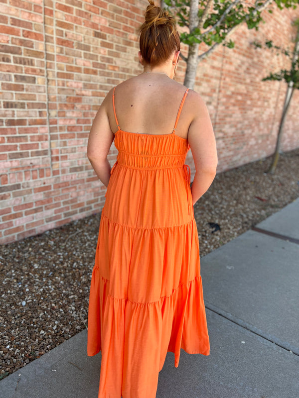 ORANGE YOU GLAD MIDI DRESS