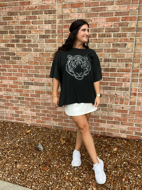 FANCY TIGER HEAD GRAPHIC TEE- 2 COLORS