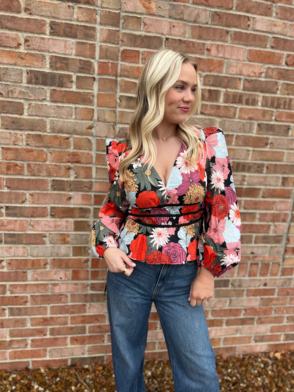 SHOUT IT OUT FLORAL TOP- 2 COLORS