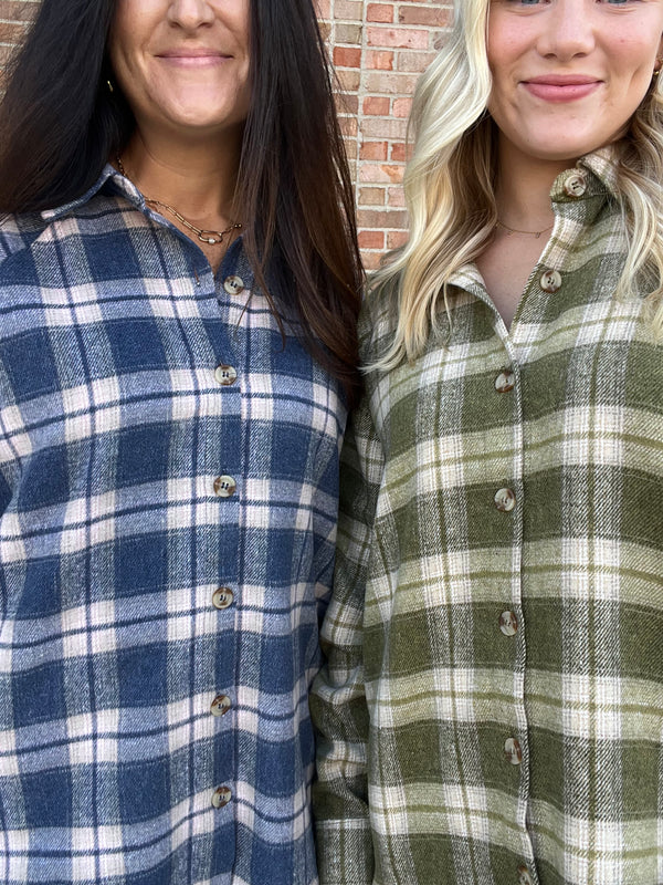 FALL FLANNEL PLAID TOP- 2 COLORS