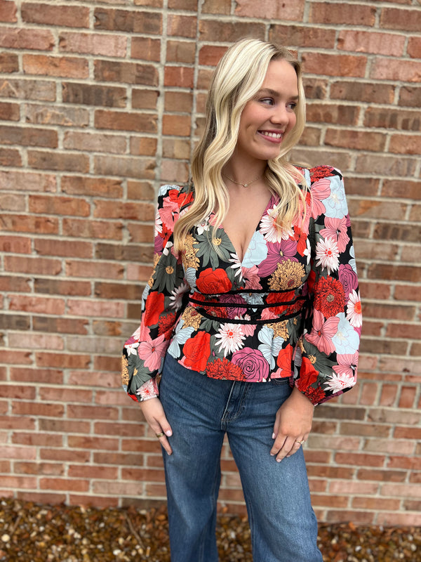 SHOUT IT OUT FLORAL TOP- 2 COLORS