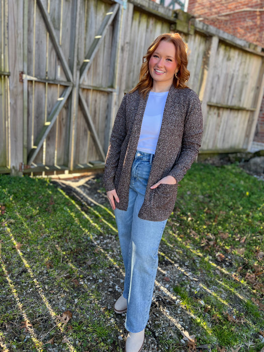 MARBLED CHOCOLATE CARDIGAN