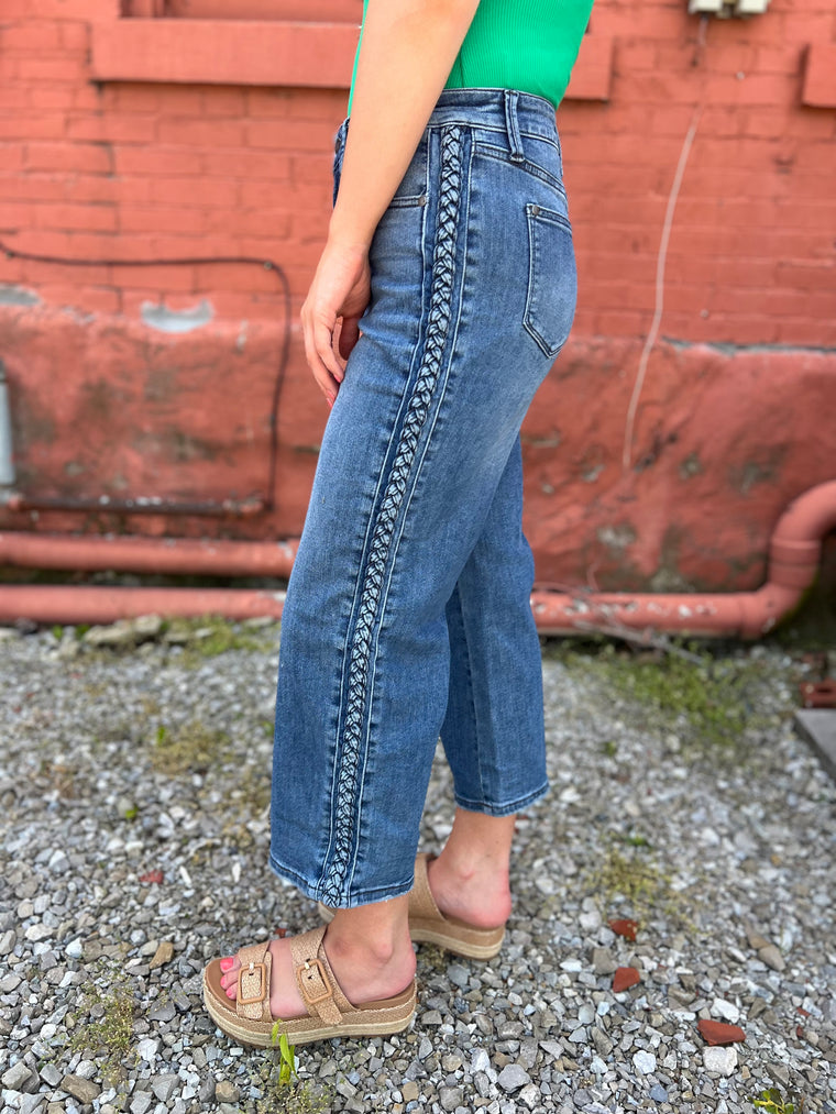 BRAID DETAIL JUDY BLUE JEANS