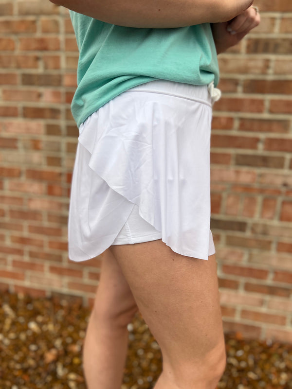 RUFFLE HEM TENNIS SKIRT- 4 COLORS