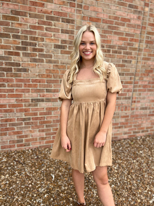 CORDUROY BABYDOLL DRESS- 2 COLORS