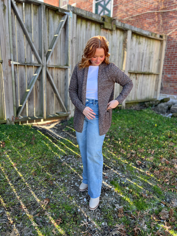 MARBLED CHOCOLATE CARDIGAN