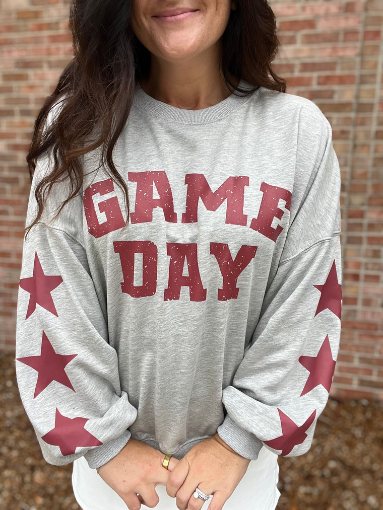 STAR SLEEVED CREW NECK SWEATSHIRT