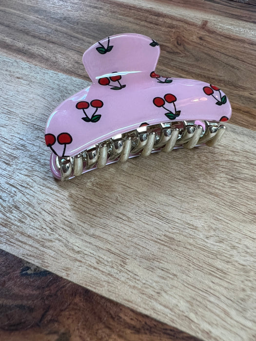 PINK CHERRIES CLAW CLIP