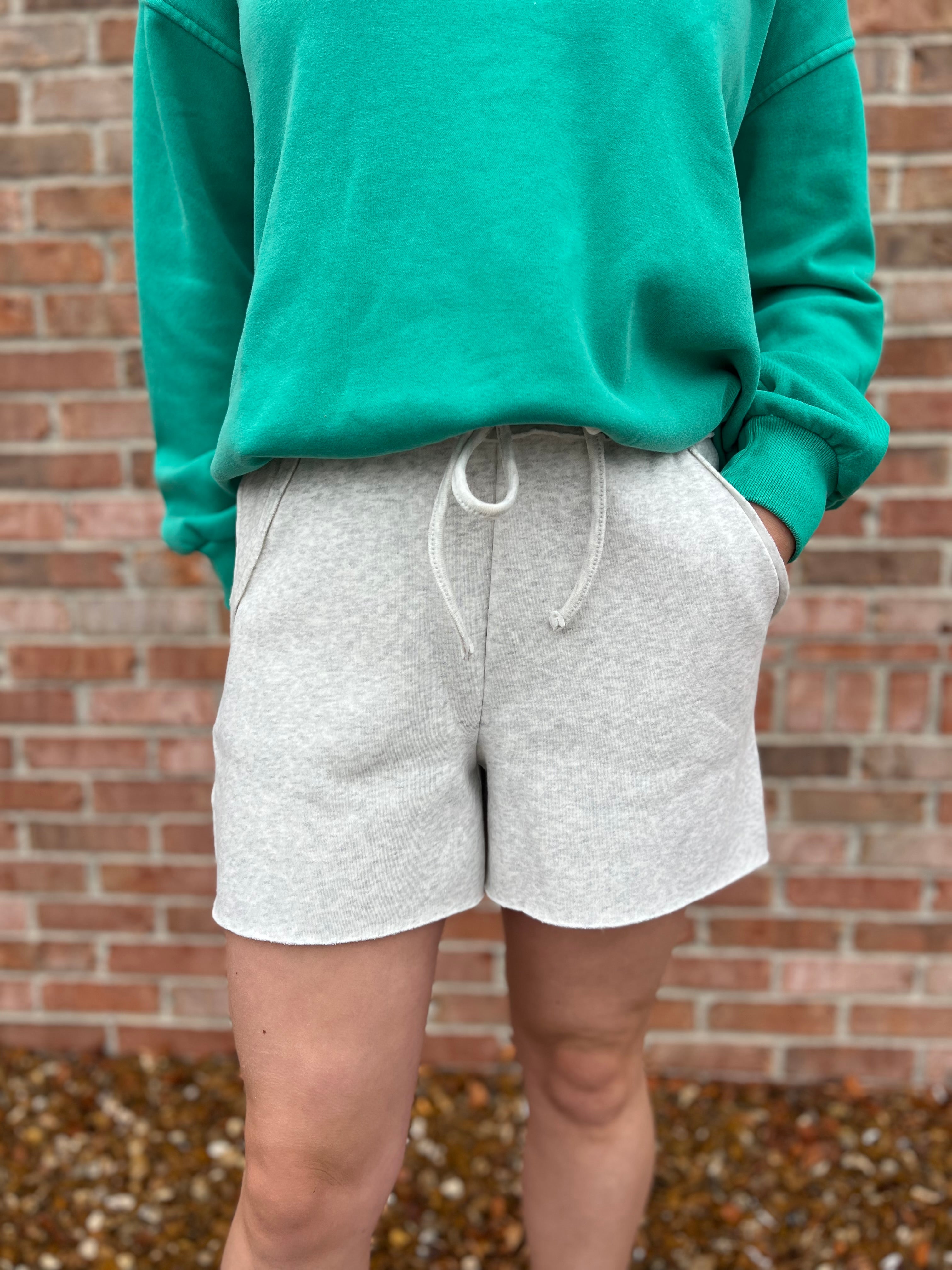 RAW HEM SWEAT SHORTS- 4 COLORS