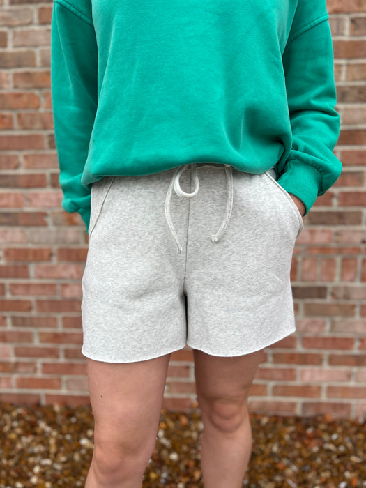 RAW HEM SWEAT SHORTS- 4 COLORS