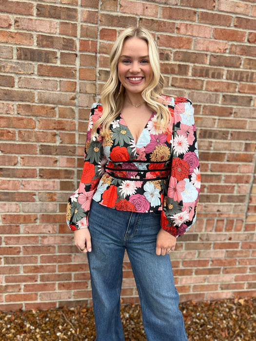 SHOUT IT OUT FLORAL TOP- 2 COLORS