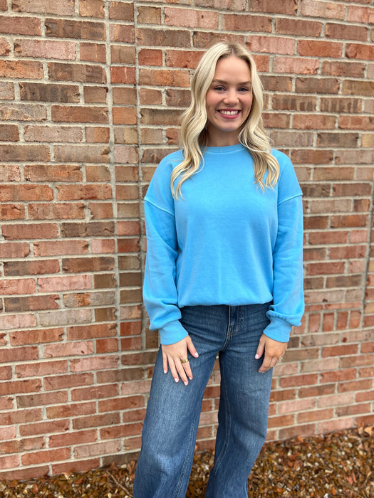 PIGMENT DYED CREWNECK SWEATSHIRT- 4 COLORS