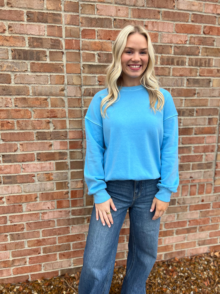 PIGMENT DYED CREWNECK SWEATSHIRT- 4 COLORS