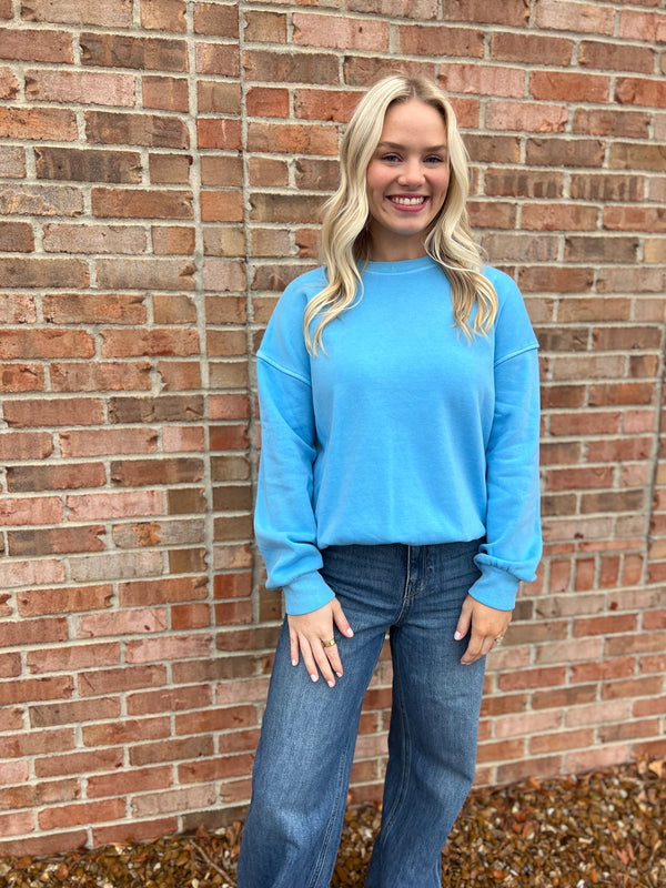 PIGMENT DYED CREWNECK SWEATSHIRT- 4 COLORS