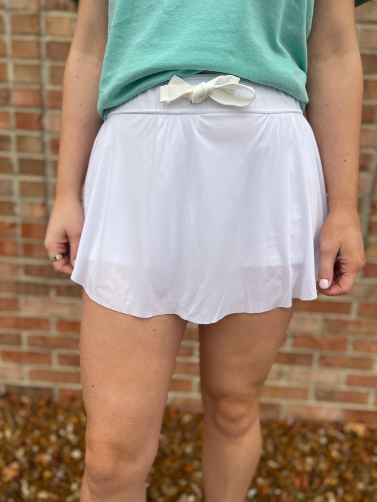 RUFFLE HEM TENNIS SKIRT- 4 COLORS