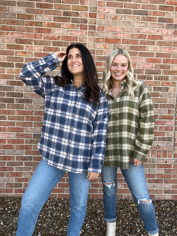 FALL FLANNEL PLAID TOP- 2 COLORS