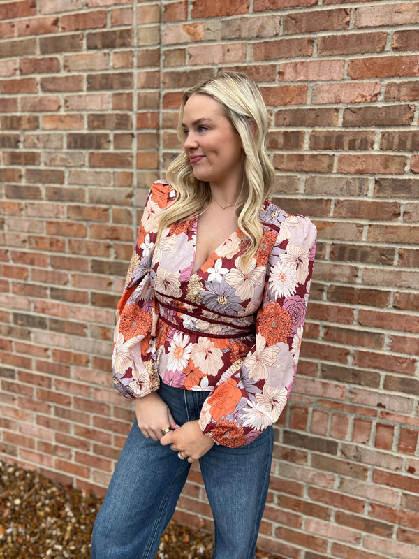 SHOUT IT OUT FLORAL TOP- 2 COLORS