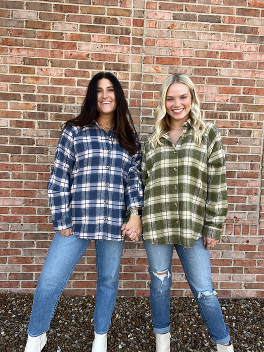 FALL FLANNEL PLAID TOP- 2 COLORS