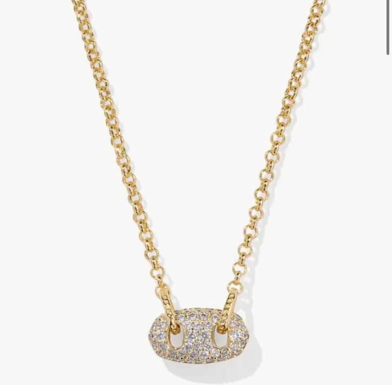 KENDRA SCOTT: BAILEY PAVE PENDANT NECKLACE