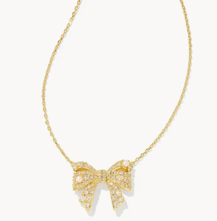 KENDRA SCOTT: KRISTA BOW PENDANT NECKLACE