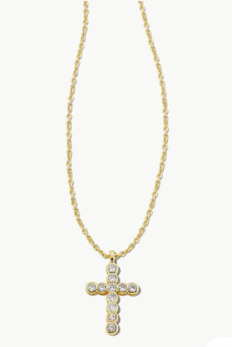 KENDRA SCOTT: CROSS CRYSTAL NECKLACE