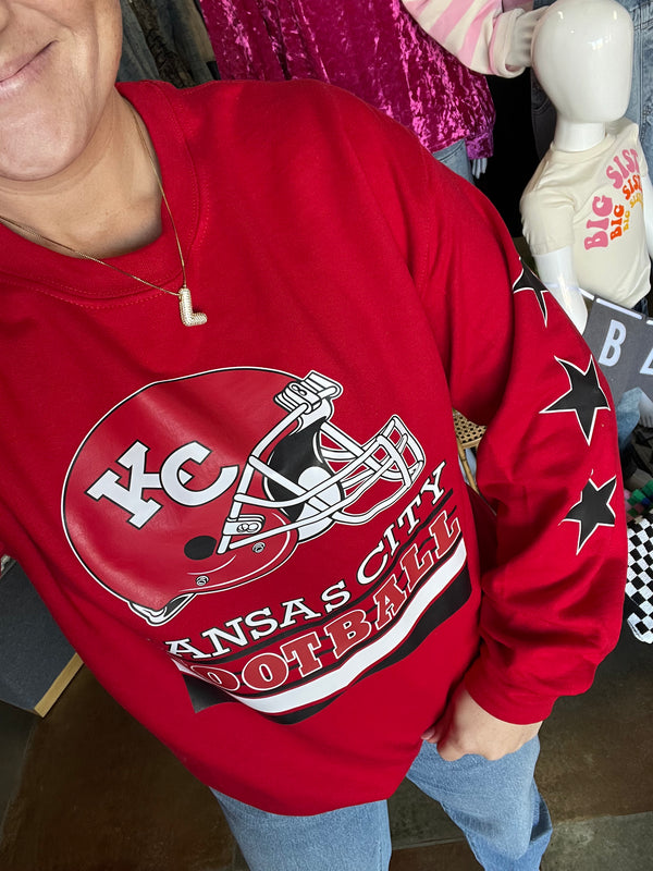 KC FOOTBALL STAR SLEEVE SWEATSHIRT