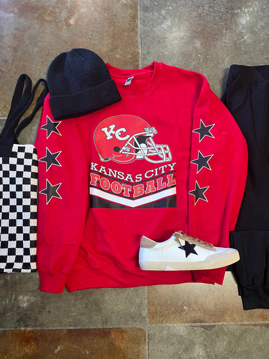 KC FOOTBALL STAR SLEEVE SWEATSHIRT