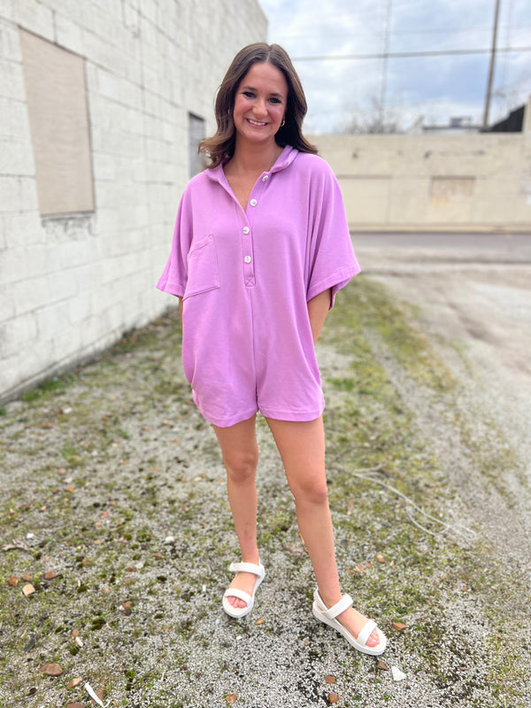 COLLARED ROMPER- 3 COLORS